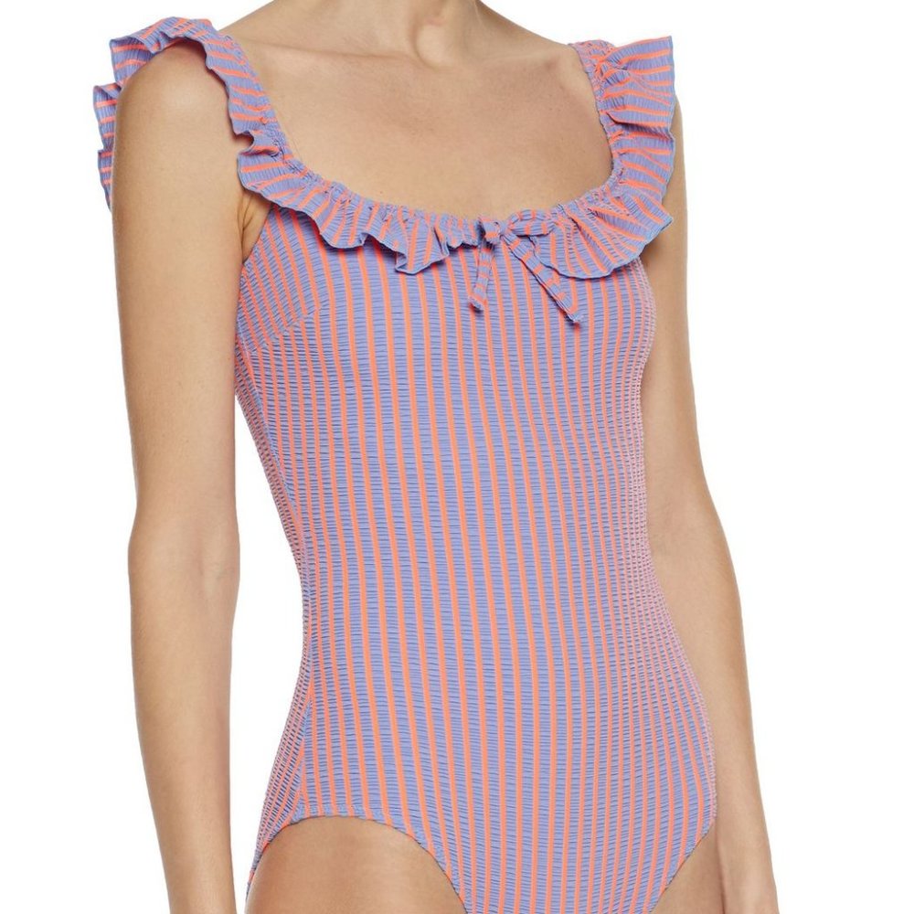 Solid + Striped The Amelia Lavender Bathing Suit
